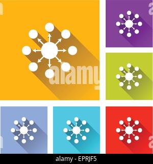Illustration du modèle plat set d'icônes pour network Illustration de Vecteur