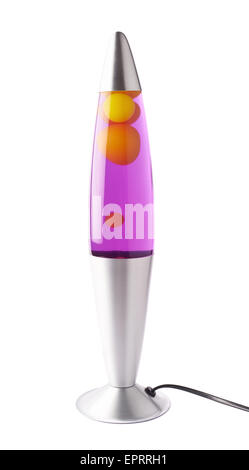 Magneta rose lava lamp isolated Banque D'Images
