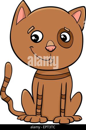 Cartoon Illustration de Mignon petit chaton ou un chat Illustration de Vecteur