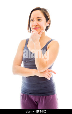 Young adult caucasian woman isolated on a white background Banque D'Images