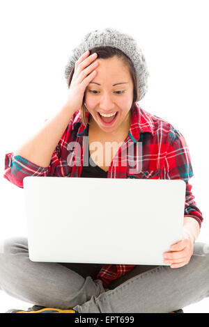 Young adult caucasian woman isolated on a white background Banque D'Images