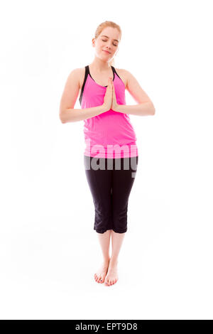 Young adult caucasian woman isolated on a white background Banque D'Images