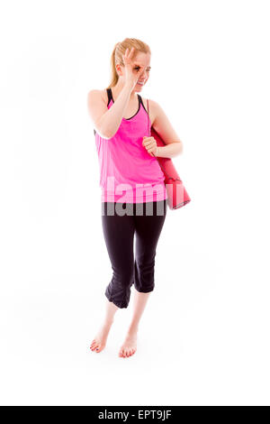 Young adult caucasian woman isolated on a white background Banque D'Images