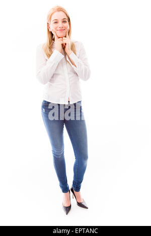 Young adult caucasian woman isolated on a white background Banque D'Images