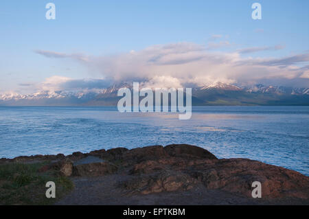 Point sur le béluga tournez à nouveau le bras, péninsule de Kenai, Alaska Banque D'Images