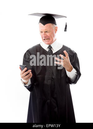 Portrait homme isolé sur fond blanc Banque D'Images