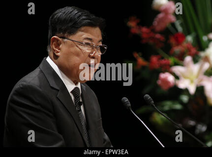 Tokyo, Japon. 22 mai, 2015. Myanmar Ministre au Cabinet du Président U Soe Thane adresses la 21e Conférence internationale sur l'avenir de l'Asie dans la région de Tokyo, Japon, le 22 mai 2015. La conférence de deux jours, le thème de 'l'Asie au-delà de 2015 : la recherche d'une paix durable et la prospérité", a été ouvert le jeudi. © Stringer/Xinhua/Alamy Live News Banque D'Images