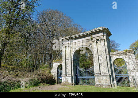 Freemantle Gate, Appuldurcombe House Estate, Wroxall, île de Wight, Angleterre, RU, FR. Banque D'Images