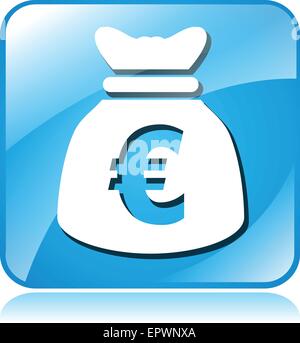 Illustration de l'icône euro carré bleu sur fond blanc Illustration de Vecteur