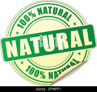 Illustration de la conception de l'étiquette icône verte naturelle Illustration de Vecteur