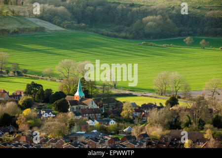 Au début du printemps en soirée à South Harting, West Sussex, Angleterre. Banque D'Images