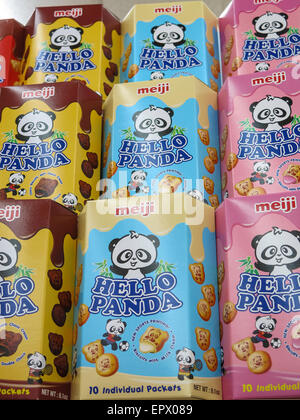 Bonjour Panda rempli de crème Biscuits, épicerie , Chinatown, NEW YORK, USA Banque D'Images