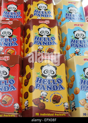 Bonjour Panda rempli de crème Biscuits, épicerie , Chinatown, NEW YORK, USA Banque D'Images