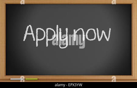 3d illustration. Appliquer maintenant écrit sur tableau noir. Banque D'Images