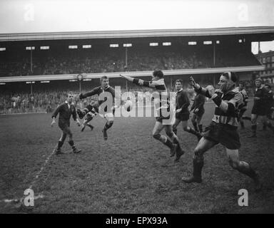 London Wasps v Cardiff Blues, match de rugby, décembre 1959. Banque D'Images