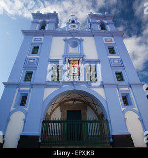 Détail de l'Igreja da Misericordia, bleu église à Angra do Heroismo, l'île de Terceira, Açores Banque D'Images