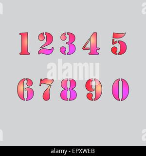 Ensemble de nombres Illustration de Vecteur