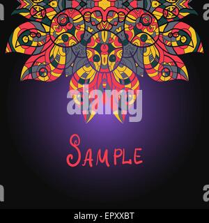 Abstract vector background coloré épanouir ornement paisley ethniques Illustration de Vecteur