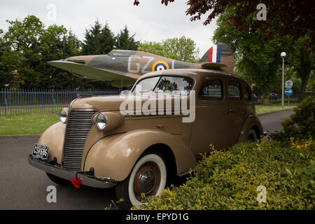 Véhicule militaire Société Presevation Invicta (IMP) a fait une visite au club de St George's RAF chapelle en Biggin Hill. Banque D'Images