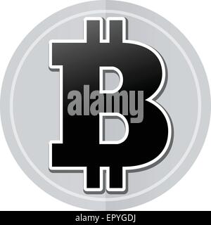 Illustration de l'icône design simple autocollant bitcoin Illustration de Vecteur