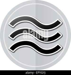 Illustration de conception simple icône sticker vagues Illustration de Vecteur