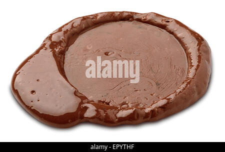 Sceau de cire brune isolated on white with clipping path inclus Banque D'Images