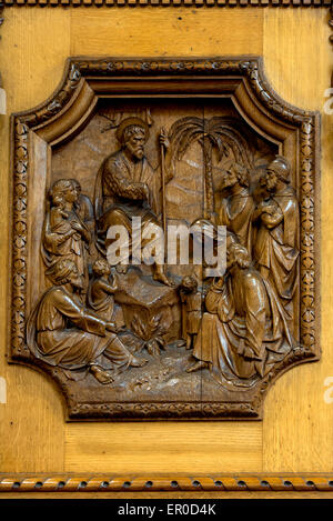 Sermon sur la montagne pulpit detail, Saint Michel et tous les Anges, Great Witley, Worcestershire, Angleterre, RU Banque D'Images