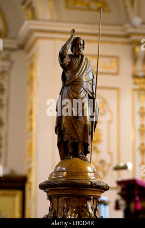 Jean le Baptiste figure sur la couverture de la police, Saint Michel et tous les Anges, Great Witley, Worcestershire, Angleterre, RU Banque D'Images