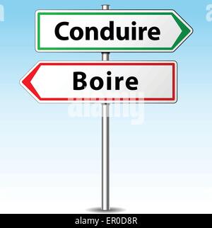 Traduction française pour la conduite en état d'ébriété sign Illustration de Vecteur