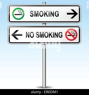 Illustration de fumeurs et non fumeurs directional sign Illustration de Vecteur