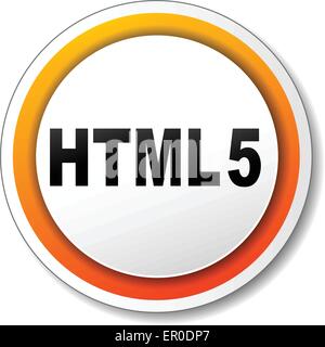 Illustration de l'html5, l'icône orange sur fond blanc Illustration de Vecteur