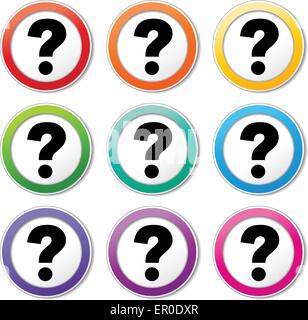 Illustration de questions diverses icônes couleurs ensemble Illustration de Vecteur