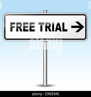 Illustration de l'essai gratuit Inscrivez-vous sur fond de ciel Illustration de Vecteur