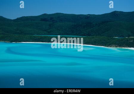 L'Australie, Queensland, Whitsunday Island, Whitehaven Beach (vue aérienne) Banque D'Images