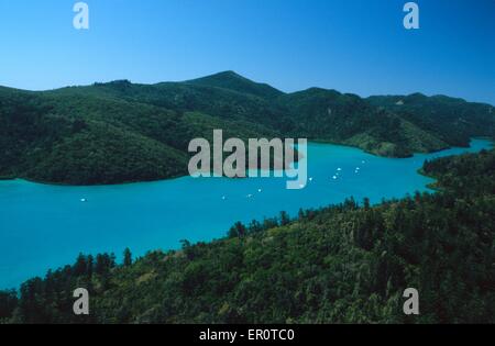 L'Australie, Queensland, Whitsunday Island, Bay au sud-est (vue aérienne) // Australie, Queensland, l'île de Whitsunday Island, Ba Banque D'Images