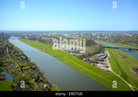 Vue aérienne de la ville d'Opole en Pologne Banque D'Images