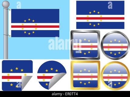 Jeu de drapeau Cap Vert Illustration de Vecteur