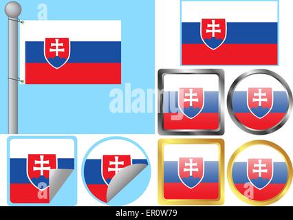 Drapeau Slovaquie Illustration de Vecteur