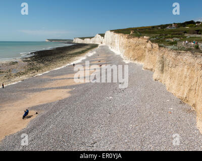 Falaises de craie à Urrugne East Sussex UK Banque D'Images