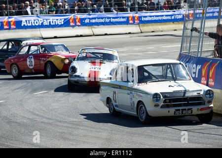 Aarhus, Danemark. 24 mai, 2015. Son Altesse Royale le Prince Joachim est une passionnée de la race driver. Dans sa course Lotus Cortina blanc, il l'a fait jusqu'à la tribune et a reçu un trophée cette journée ensoleillée en mai Crédit : Brian Bjeldbak/Alamy Live News Banque D'Images