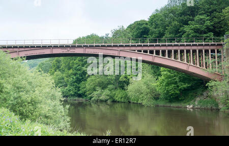 Le Pont Victoria, traversant la rivière Severn utilisé par la Severn Valley Railway. Banque D'Images