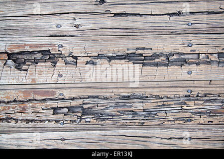 Battu patiné Bois Board Background des planches et des clous Banque D'Images