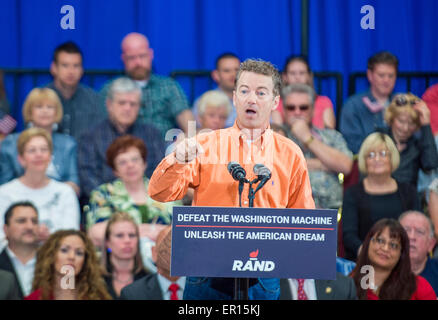 Candidat présidentiel républicain U.S. Sen. Paul Rand parle lors d'un rassemblement à Las Vegas, Banque D'Images