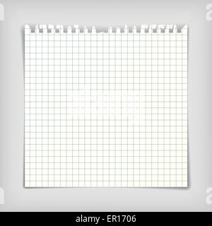 Remarque Le papier feuille à carreaux Illustration de Vecteur