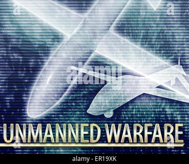 Résumé fond collage numérique sans pilote drone warfare concept illustration Banque D'Images