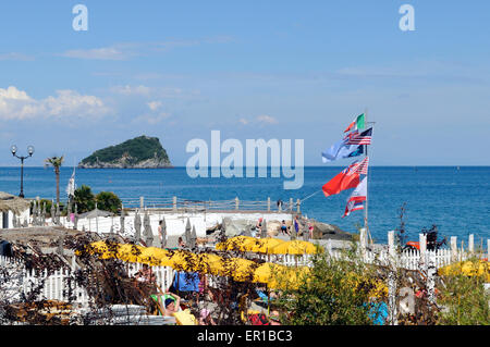 La plage de Spotorno, Ligury Banque D'Images