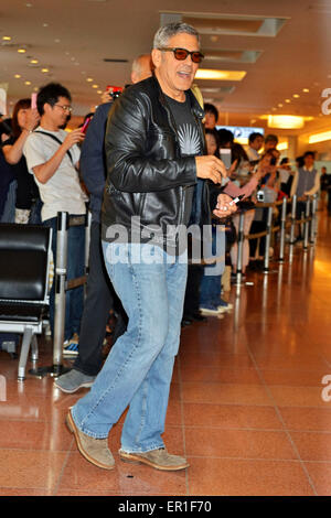 Tokyo, Japon. 24 mai, 2015. L'acteur George Clooney est perçu à l'arrivée à l'Aéroport International de Tokyo à Tokyo, Japon, le 24 mai 2015. Photo : afp/Alamy Live News Banque D'Images