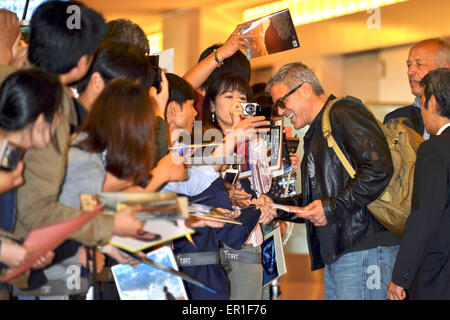 Tokyo, Japon. 24 mai, 2015. L'acteur George Clooney est perçu à l'arrivée à l'Aéroport International de Tokyo à Tokyo, Japon, le 24 mai 2015. Photo : afp/Alamy Live News Banque D'Images