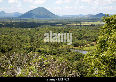 Vue paysage sur campagne de Dambulla, Sri Lanka, Asie Banque D'Images