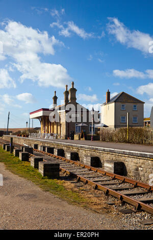 La gare désaffectée (maintenant un café) à la fin de l'ancien embranchement GWR à West Bay, Dorset, England, UK Banque D'Images